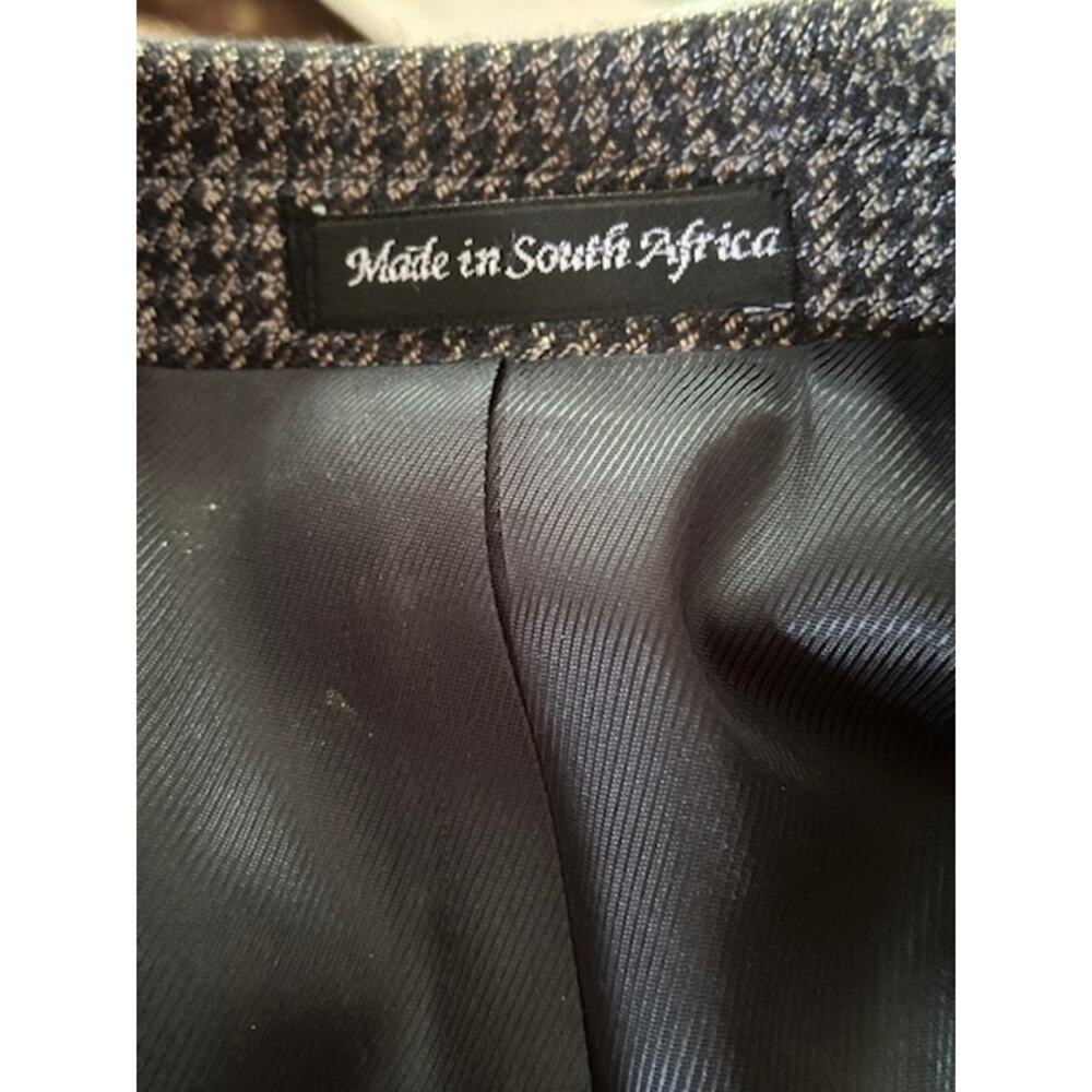 Men’s Wool Sport Coat 44S Brown/Charcoal Micro-Check, Woolmark - Picture 4 of 7